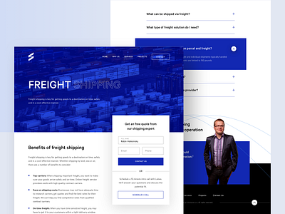 SPLY longtail landing page blue landing landing page shipping shipping container ui ux web webdesign