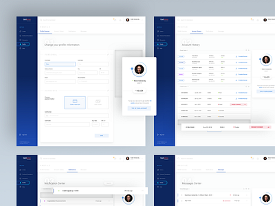 Textemo business dashboard - profile app blue dashboard gradient minimal minimalism profile ui ux