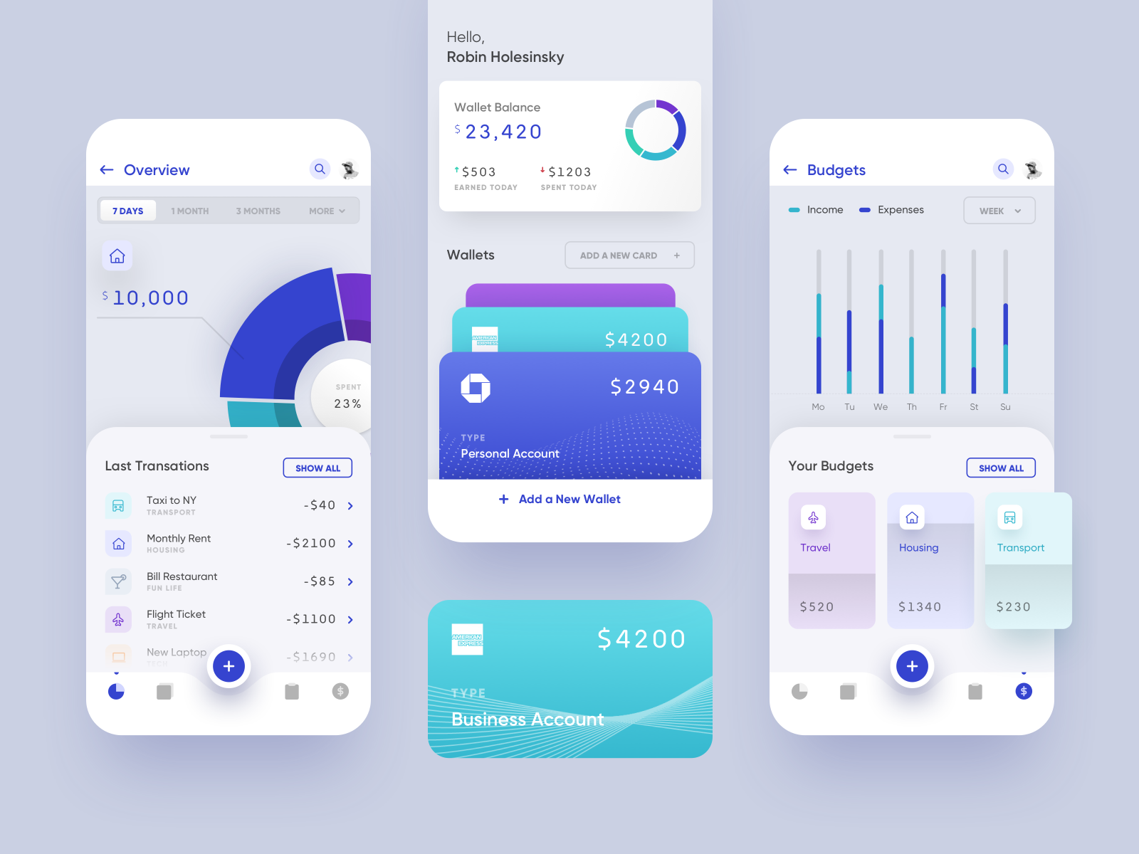 Budget planner app for iOS by Robin Holesinsky on Dribbble