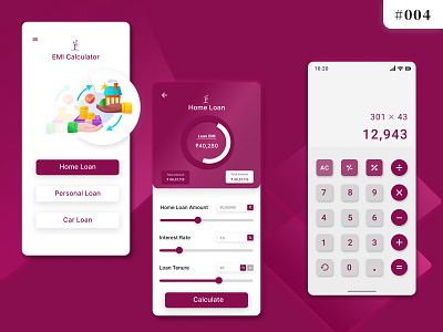 EMI Calculator 004 dailyui design emi emicalculator figma mobile visualdesign