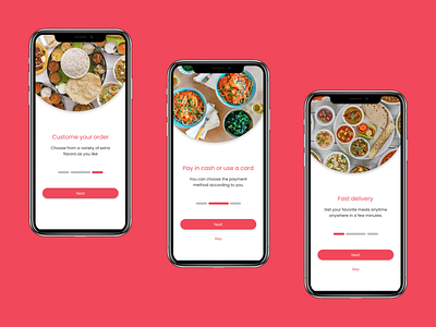 Onboarding screens for food app food app food delivery app onboarding ui uidesign