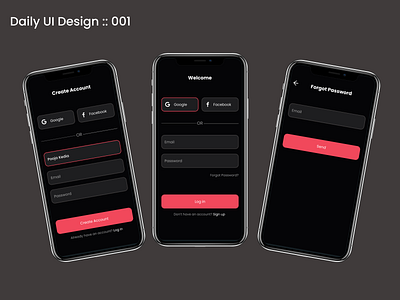Daily UI Challenge :: 001 Sign up Screen login screen uidesign
