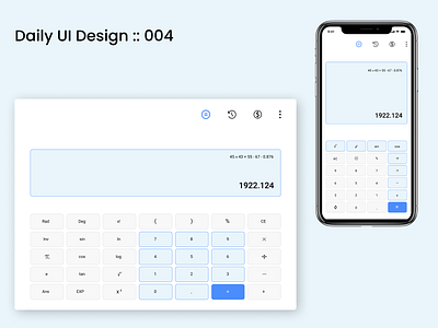 Daily UI #004 :: Calculator design