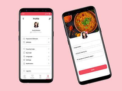 Daily UI #006 :: Profile Page animation branding food app food delivery app illustration profile page for food app uidesign