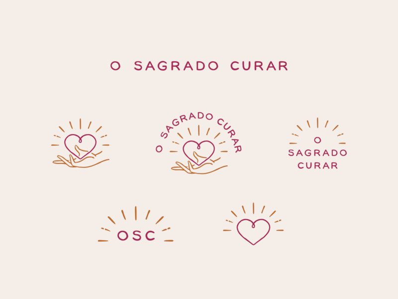 O Sagrado Curar - Logo variations branding custom type hand hand drawn healing heart illustration lettering logo mystical sans serif