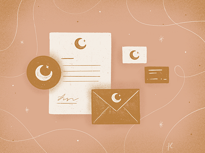 Illustration & Branding article blog branding business card envelope illustration letterhead moon stationery