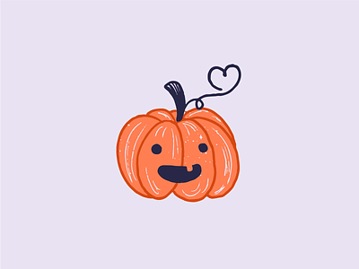 Pumpkin character cute design digital halloween heart illustration pumpkin vector