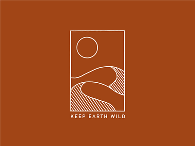 Keep Earth Wild desert geometrical illustration line logo minimal monochrome sun t shirt
