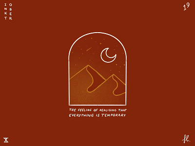 Temporary branding desert illustration line art logo minimal moon window