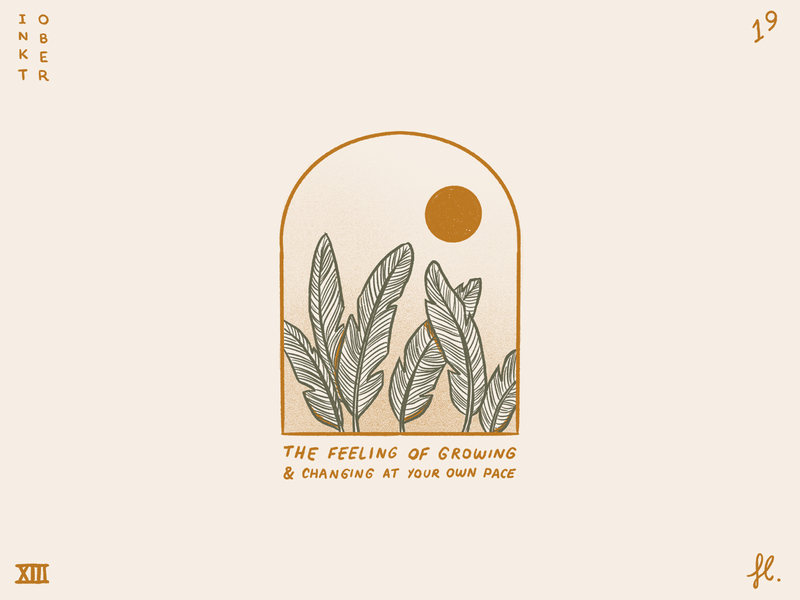 Growing & changing desert gold illustration line art logo minimalist plants portal procreate sun window