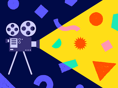 Video know-how for amateurs and pros animation cinema filming geometrical illustration projector reveal shapes vector video