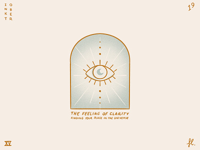 Clarity eye gold icon illustration line art lines logo moon mystical portal window