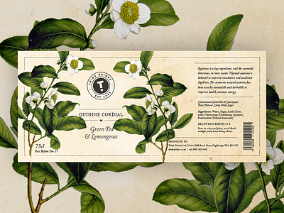 Quinine Range - Think Drinks botanical illustration drink fruit label package soft drink vintage