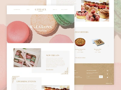 Gateaux Website homepage macarons patisserie ui ux web webdesign