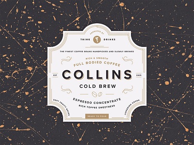 Collins Cold Brew art deco coffee cold brew design drinks gold label minimalist sophisticated