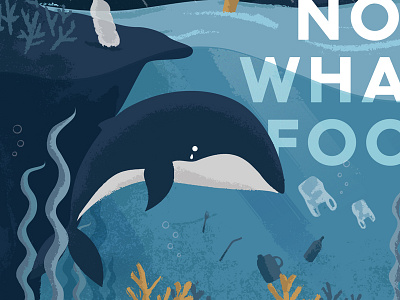 #NotWhaleFood bottle illustration ocean plastic plastic bag sea seaweed website whale