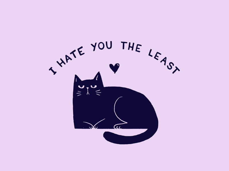 Valentine's 1 cat drawing hate heart illustration love valentines day