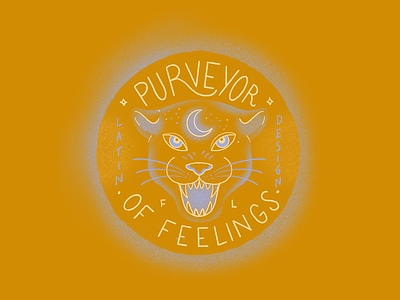 Purveyor of Feelings coaster gold illustration lettering line moon mystical night panther procreate sans serif tiger
