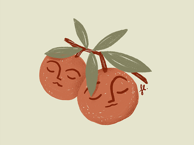 Fruity dudes character design face food fruit illustration logo orange tomato vintage