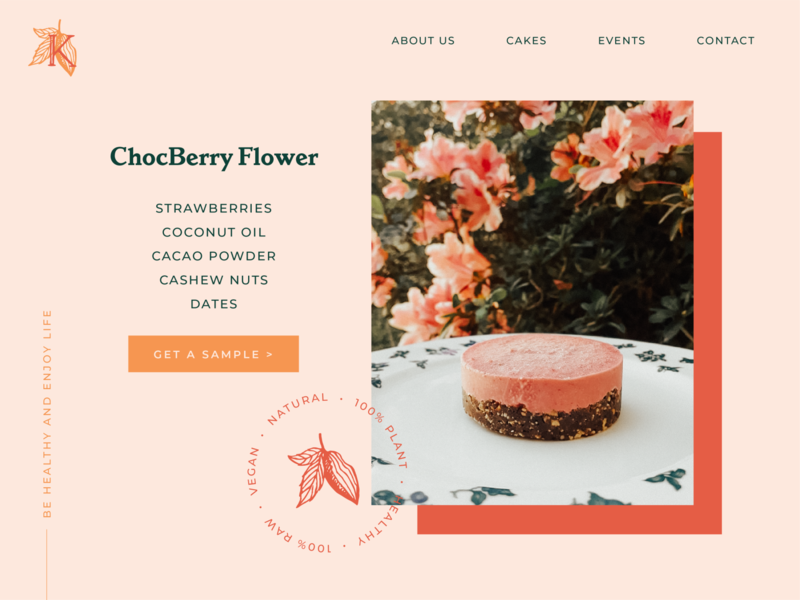 ChocBerry Raw Cake branding button cacao cake chocolate desktop ecommerce sweet ui webdesign website