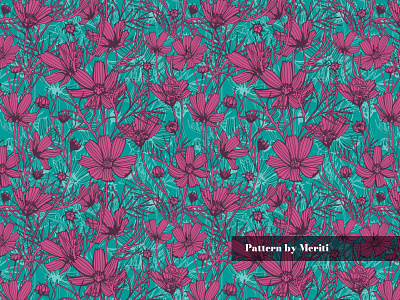 Kosmeya flower pattern flower pattern flowers pattern surface design vector