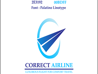 Correct Airline branding design illustrator logo minimal typography vector
