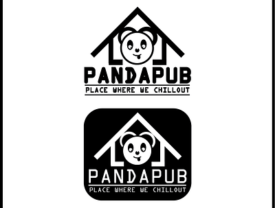 Panda Pub branding design flat graphic design icon illustrator logo minimal vector
