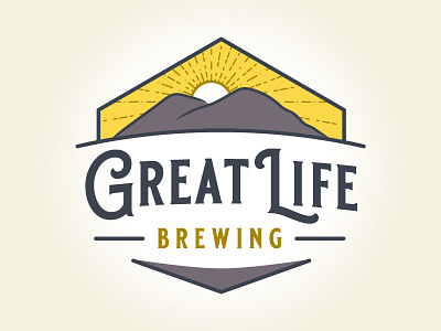 Great Life Logo beer brewery hudson valley kingston logo microbrew mountains new york positive sunset