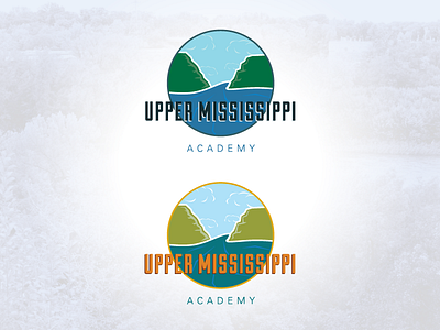 Upper Miss Academy Logo2 academy badge clockwork logo mississippi nature river river bluffs school school logo