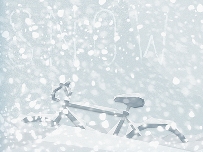 Let It Snow bike clockwork illustration polygon snow