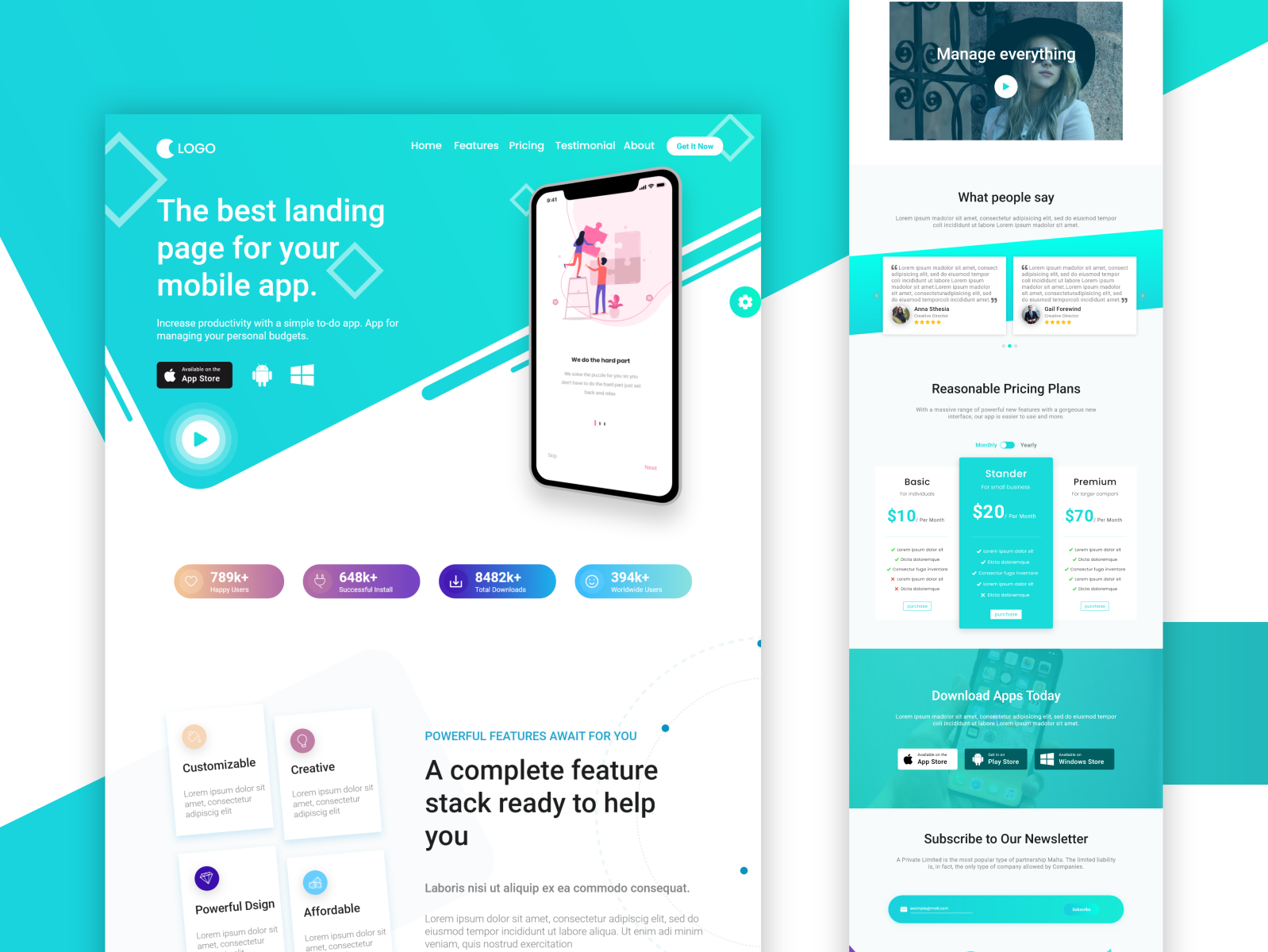 App Landing Page: Home page by Parves Ahamad on Dribbble