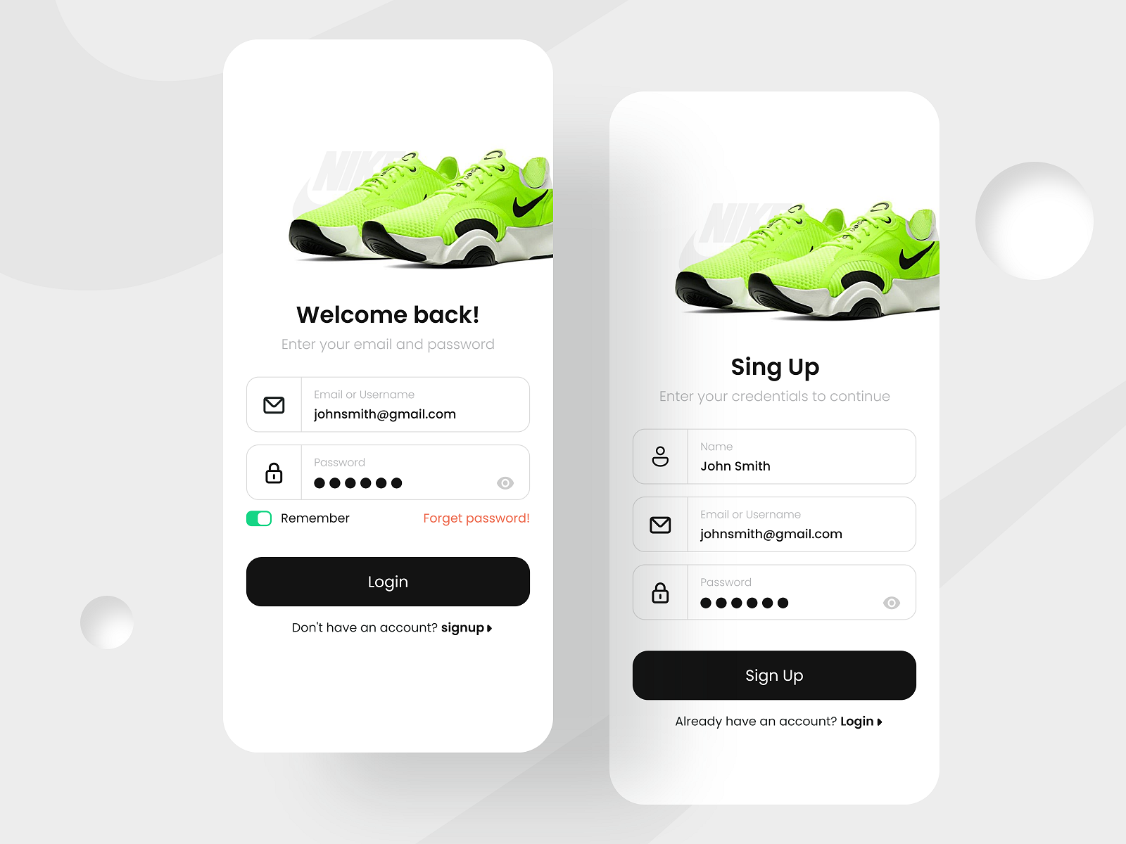 op gang brengen Soeverein middernacht Nike Shoes App - Login & Sign up by Parves Ahamad on Dribbble