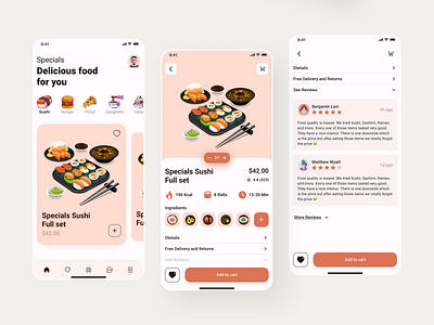 Food Delivery Mobile App app clean delivery man delivery mobile app design fast food food order food shop foodie ios minimal mobile product design restaurant app startup sushi ui ux