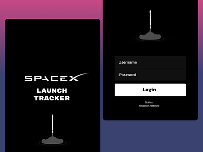 SpaceX App Concept Login Screen app design design minimal spacex ui uidesign uiux