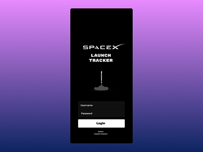 sx login 2 app design minimal spacex uidesign