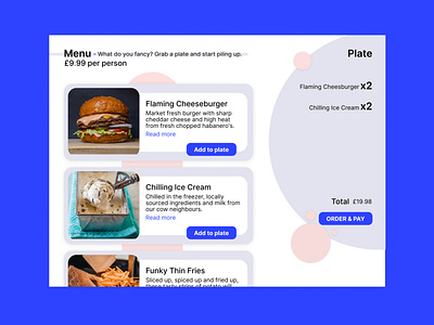 Menu app design typography ui