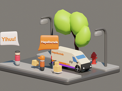 Delivery Company Advertising Animation 3d 3d art 3d model advertising animation blender3d design illustration illustrator modelling render