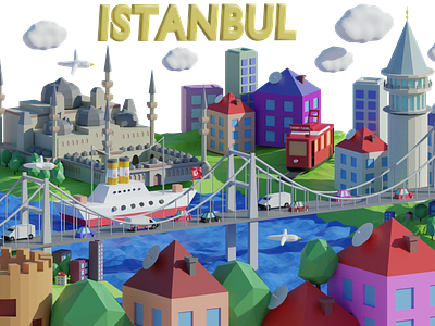 Istanbul Low poly Illustration ...