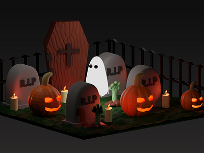 Happy Halloween ... 3d blender blender3d ghost halloween pumpkin