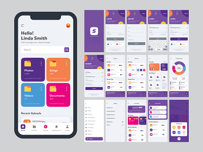 Cloud Storage APP app design illustration ui ux vector