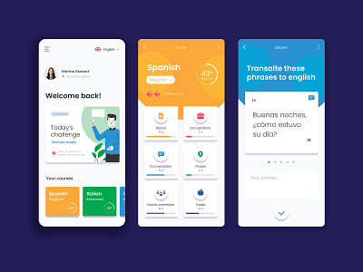 Language APP app design illustration ui ux vector