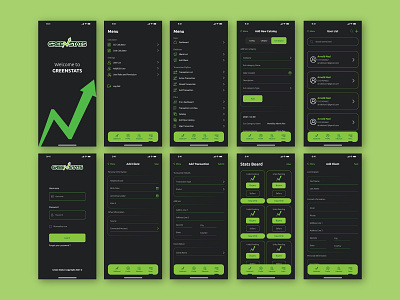 GreenStats APP - Dark Mode app design ui ux