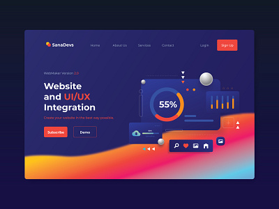 Hero Section design illustration ui ux vector