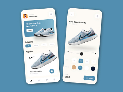 Nike APP app design ui ux