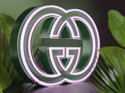 Gucci neon logo 3d art 3d logo branding cinema4d design fashion gucci logo redshift typography