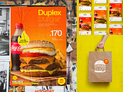 Burger Shop argentina branding branding and identity burger design food graphic design icon logo mockup poster street food vector