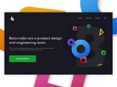Baloo Labs agency brand homepage landing page logo studio ui ux ux design web design website