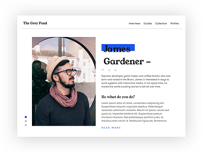 The Grey Pond #2 - Single Article minimal portrait ui ux web design whitespace