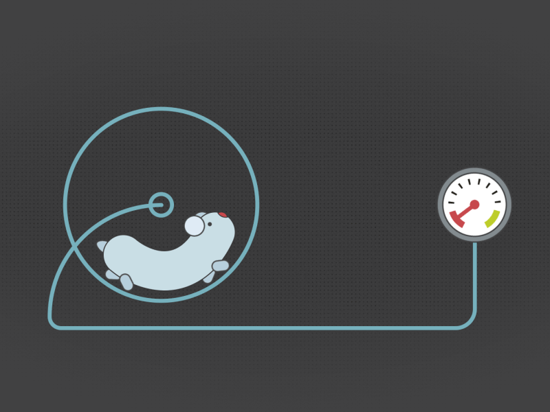 hamster wheel illustration motion graphics