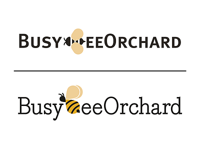 BusyBeeOrchard logo comps bee brand flat logo